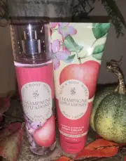Bath and Body Works 2 Pc Set CHAMPAGNE APPLE & HONEY Body Mist & Cream Set