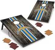 NFL Pro Football 2' x 3' MDF Wood Deluxe Cornhole Set by Wild Sports, Comes with 8 Bean Bags - Perfect for Tailgate, Outdoor, Backyard