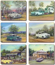 Country Kitchen Old Holdens Cinnamon Cork Backed Drink Coasters Set 6