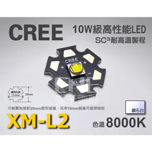 EHE】CREE原裝XM-L2 8000K U3 10W級大功率LED(超白光/鑽石白光)XML2。超越XML U2