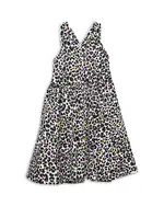 Worthy Threads Girls' Cross Back Dress in Neon Leopard - Little Kid, Big Kid