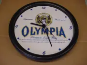 Olympia Beer Wall Clock - yellow logo