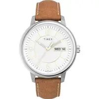 在飛比找森森購物網優惠-【TIMEX】天美時 風格系列 日期星期顯示 細緻紳士手錶 