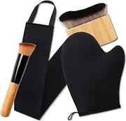 AstraGlam 4-in-1 Self Tanning Mitt Set, Fake Tan Mitt, Back Tanner Applicator, Tanning Brush for Body and Face, Lotion Applicator for Back, Self Tanner Brush and Glove