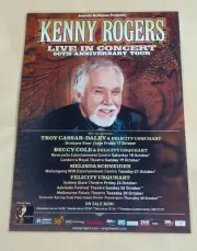 KENNY ROGERS - 2008 50TH ANNIVERSARY Tour - Laminated Australian Tour Poster