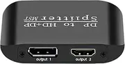 DP to DP+H DMI Two-in-O Ne Splitter, Double Monitor Switcher, Duall Screen Distributor, High-Quality 4k Resolution, Stable Connection, 3.03x2.17x0.79 Inches, for Both Laptops and Computers