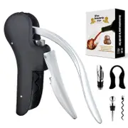 GGP Five Piece Set Ergonomic Lever Action Corkscrew Wine Opener With Foil Cutter