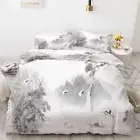 Ink Crane Hill 3D Printing Duvet Quilt Doona Covers Pillow Case Bedding Sets