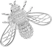 [Healeved] Bee Brooch Decorative Lapel Pin for Clothing Accessories Micro Inlaid Zircon Summer Fashion Brooch for Coats Bags Easy to Attach Stylish Addition