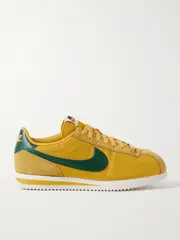 [Nike] Nike - Cortez Leather And Suede-trimmed Shell Sneakers - Mustard - US9.5 US 9.5 Yellow