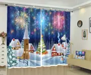 3D Fireworks Castle Tree G710 Christmas Window Photo Curtain Fabric Quality Amy
