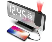 Projection alarm clock,digital alarm clock with projection,radio alarm clock with USB connection,lar