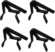 Guitar Capos, 6-String Acoustic & Electric Guitar Capo, Premium Alloy and Rubber Capo for Acoustic Electric Guitars, Guitar Capo for Bass Mandolin Ukulele 4 Pack, Black