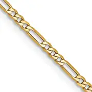 14K Yellow Gold 24 Inch 1.8mm Flat Figaro With Lobster Clasp Chain