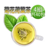 在飛比找森森購物網優惠-【蔘大王】台灣菊花荷葉降降茶包X4組（6gX10入/組）油切