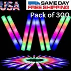 300 Pcs Light Up Foam Sticks LED Wands Batons DJ Party Flashing Glow Sticks