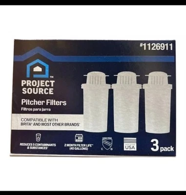 Project Source Replacement for Brita® (and others) Water Pitchers Filters 3-Pack