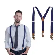 Suspenders for Men，Groom Suspenders With Button End and Strap, Elastic Button...