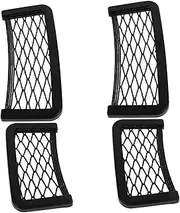 COMPUKAS 4pcs Car Storage Organizer Elastic Mesh Net Pockets for Car Interior for Phones Wallets Snacks Tidy and Organized Slip Design