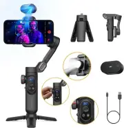 Gimbal Stabilizer for iPhone, Gimbal w/AI Vision Sensor for Face Tracking,...