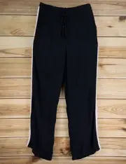 I Jeans by Buffalo Pants Womens XL Black Side Stripes Stretch Waist Leg Slit NWT