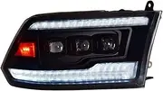 Suitable Compatible With Dodge Ram Headlight Assembly 2009-2018 Modified LED Daytime Running Lights LED Turn Signals LED Lens Headlights