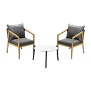 Livsip 3PCS Outdoor Patio Setting Furniture Lounge Set White 50cm Coffee Table