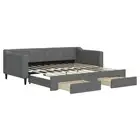 Daybed Single Sofa Couch Bedroom Furniture Dark Grey 90x190 cm Fabric vidaXL