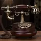 歐式復古老式轉盤電話機美式仿古家用座機時尚創意電話無線插卡卡布奇諾 全館免運