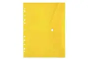 Marbig A4 Binder Wallet Pocket with Button Closure for 2/3/4 Ring Binder Yellow