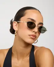 [Peta + Jain] Peta + Jain Women's Calista Sunglasses in Gold/Green One Size Gold/Green