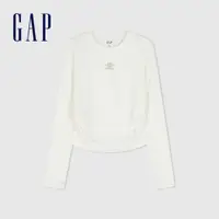 在飛比找蝦皮商城優惠-Gap 女裝 Logo圓領長袖T恤 女友T系列-白色(889