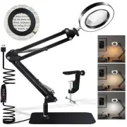 10X Magnifying Glass with Light and Stand, 2-in-1 Desk Lamp with Lighted Magn...