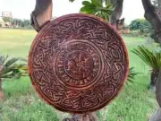 24'' Viking Shield Battle-Ready Hand carved Design Shield Handmade Shield