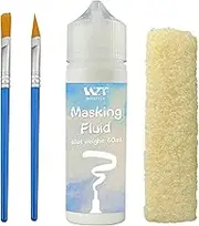 WAN2TLK Watercolor Masking Fluid 60ml with a Paintbrush and Eraser, Masking Fluid for Watercolor Painting and Various Art Projects - Keeps Areas Free of Colour And Edges Crisp