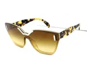 $550 NEW Genuine PRADA Beige Havana Catwalk Shield Sunglasses SPR 16T VIR1G0