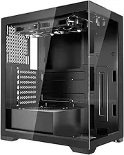 VEVOR PC Gaming Case, Mid-Tower, Computer Case with High-Airflow Tempered Glass Panel, Dust Filter, 2 x 120 mm Fans, Cable Management, for GPU up to 360 mm in Length, Compatible with ATX/M-ATX/ITX