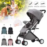 Lightweight Baby Stroller Toddler Pram Newborn Large Storage wi Mosquito Net