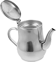 OFFSCH Stainless Steel Oil Strainer Pot Multi Function Grease Can with Fine Mesh Filter and Spout Cover for Kitchen and Outdoor Use and Reusable Oil Storage Capacity