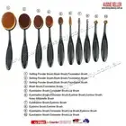 10pc NOCONI COSMETIC Oval Contour Brush - Makeup Foundation Blending Brush
