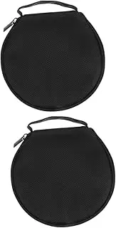 2pcs Compact Cd Wallet Round Cd Storage Bag DVD Disc Holder 20 Capacity