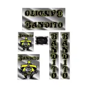 Bandito - Black and Yellow TEAM REPLICA on Chrome decal set - old school bmx