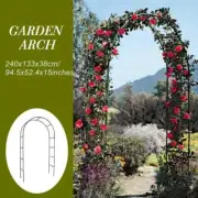 2.4M Metal Garden Arch Wedding Arbor Frame for Climbing Plants & Decor