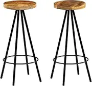 Bar Chairs 2 pcs Solid Mango Wood Bar Chair