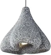 CJLWSLCO Simple Creative Dark Grey Stone Handmade Sculpture Three Holes Pendant Lightled Bedroom Living Room Dining Room Decoration Hanging Lamp LEDE27 Light Source Chandeliers Modern Simple Home Ligh