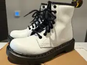 Dr. Martens 1460J White Leather Unisex Kids Boots Romario 25634100 Size 12 New