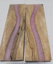 Stabilized Spalted Maple And Epoxy Knife Scales, #148
