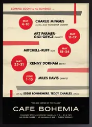 Miles Davis - John Coltrane - Kenny Dorham jazz poster - Cafe Bohemia - 1956