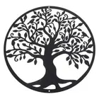 Metal Tree Wall Decor Tree of Life Wall Sculpture Decoration Style 5, Black