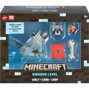Mattel Minecraft Diamond Level Wolf Action Figure Age 6+